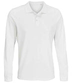 SOL'S Unisex Prime Long Sleeve Piqué Polo Shirt | White