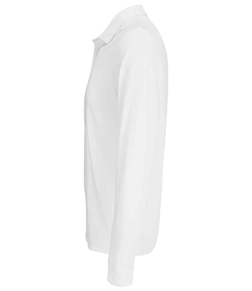 SOL'S Unisex Prime Long Sleeve Piqué Polo Shirt | White