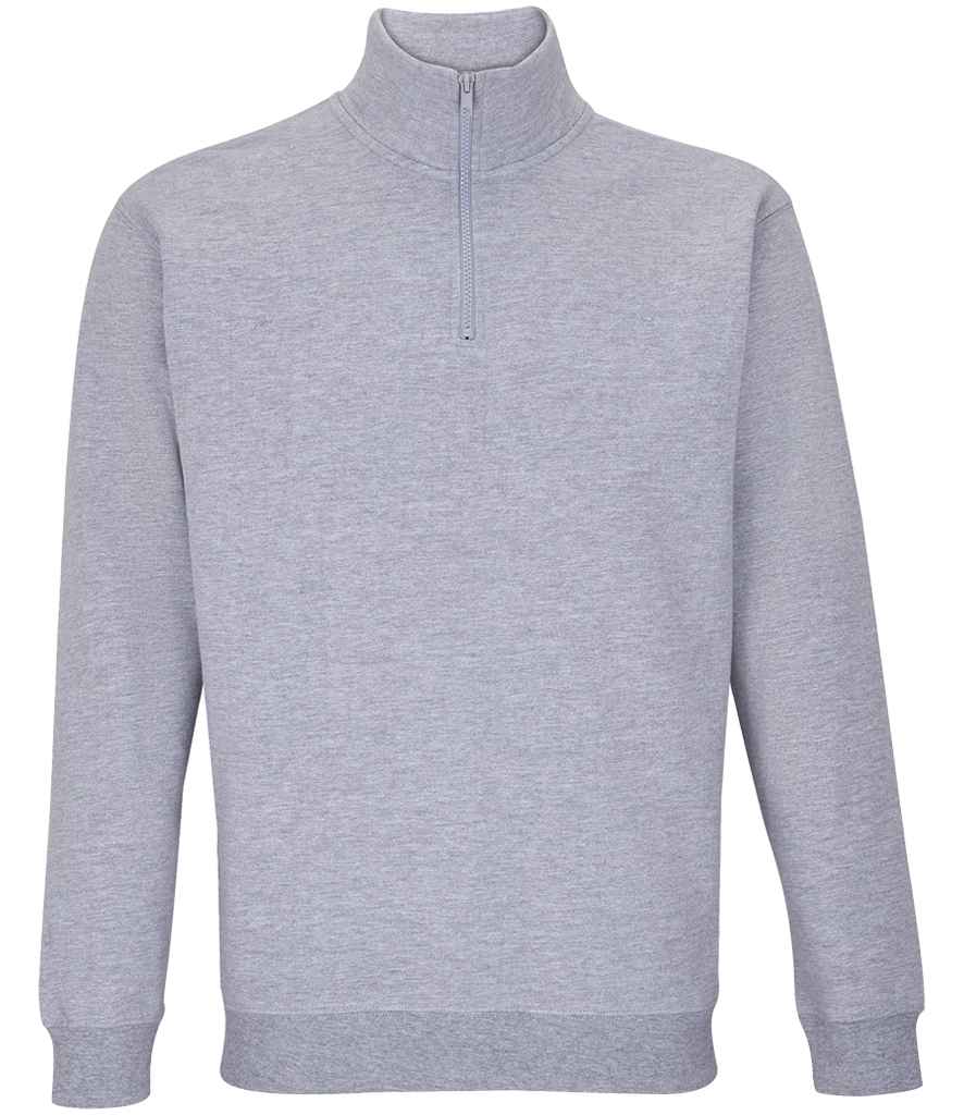 SOL'S Unisex Conrad 1/4 Zip Sweatshirt | Grey Marl