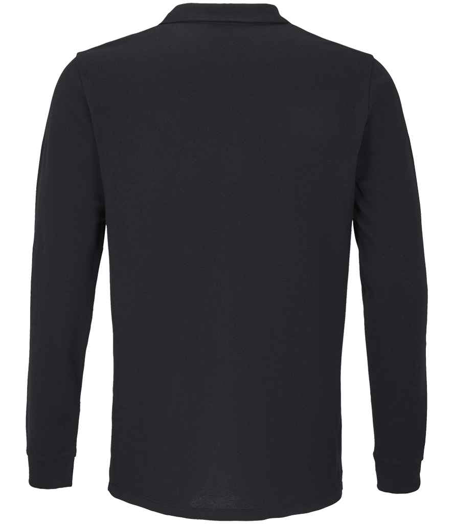 SOL'S Unisex Planet Long Sleeve Piqué Polo Shirt | Black