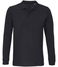 SOL'S Unisex Planet Long Sleeve Piqué Polo Shirt | Black