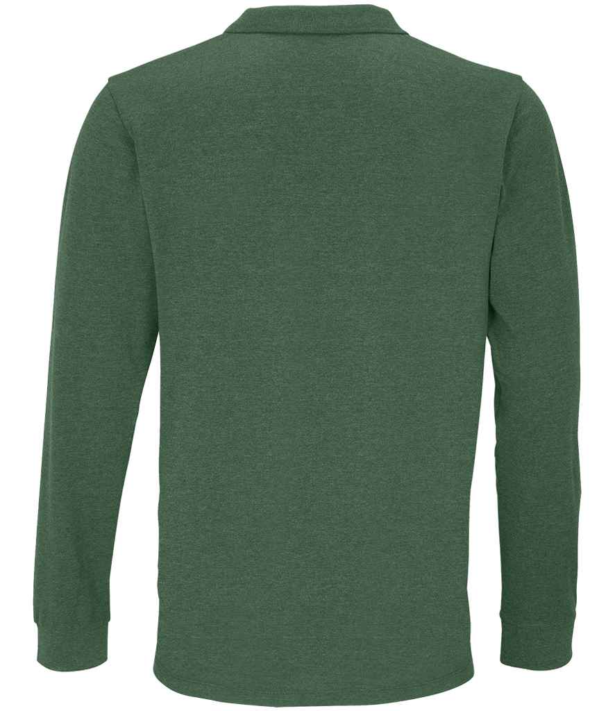 SOL'S Unisex Planet Long Sleeve Piqué Polo Shirt | Bottle Green