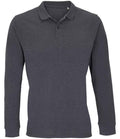 SOL'S Unisex Planet Long Sleeve Piqué Polo Shirt | Charcoal Marl