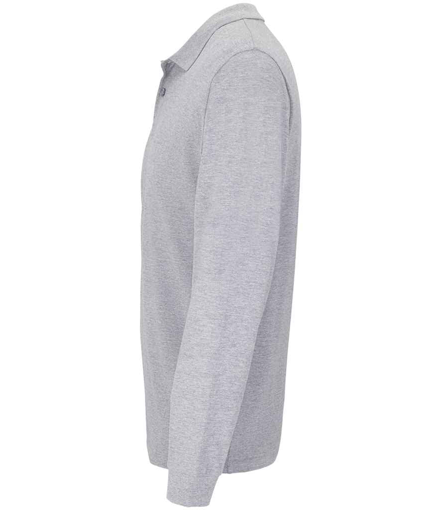 SOL'S Unisex Planet Long Sleeve Piqué Polo Shirt | Grey Marl