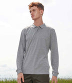 SOL'S Unisex Planet Long Sleeve Piqué Polo Shirt | Grey Marl