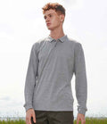 SOL'S Unisex Planet Long Sleeve Piqué Polo Shirt | Grey Marl