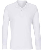 SOL'S Unisex Planet Long Sleeve Piqué Polo Shirt | White