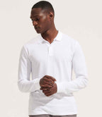 SOL'S Unisex Planet Long Sleeve Piqué Polo Shirt | White