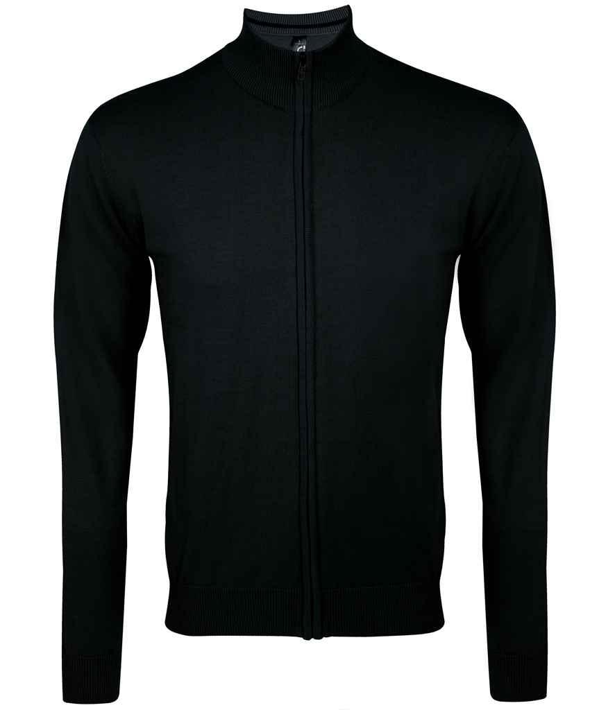 SOL'S Gordon Full Zip Cotton Acrylic Cardigan | Black