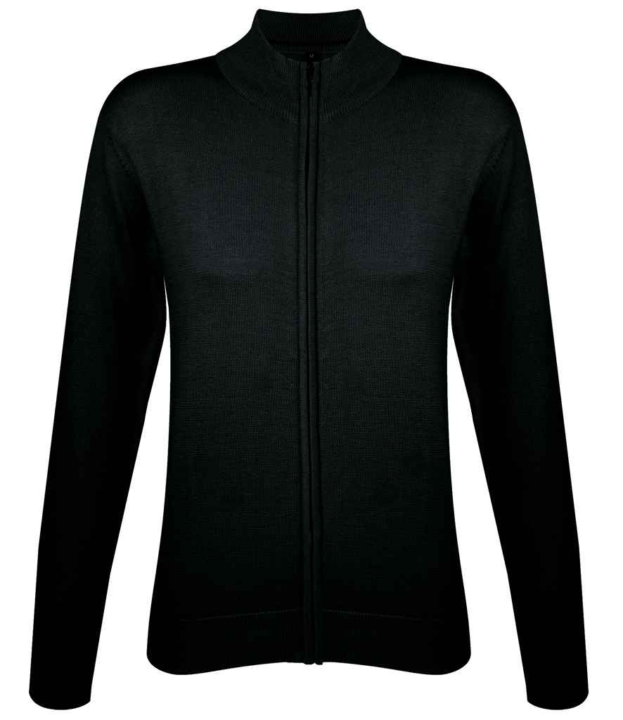 SOL'S Ladies Gordon Full Zip Cotton Acrylic Cardigan | Black