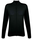 SOL'S Ladies Gordon Full Zip Cotton Acrylic Cardigan | Black