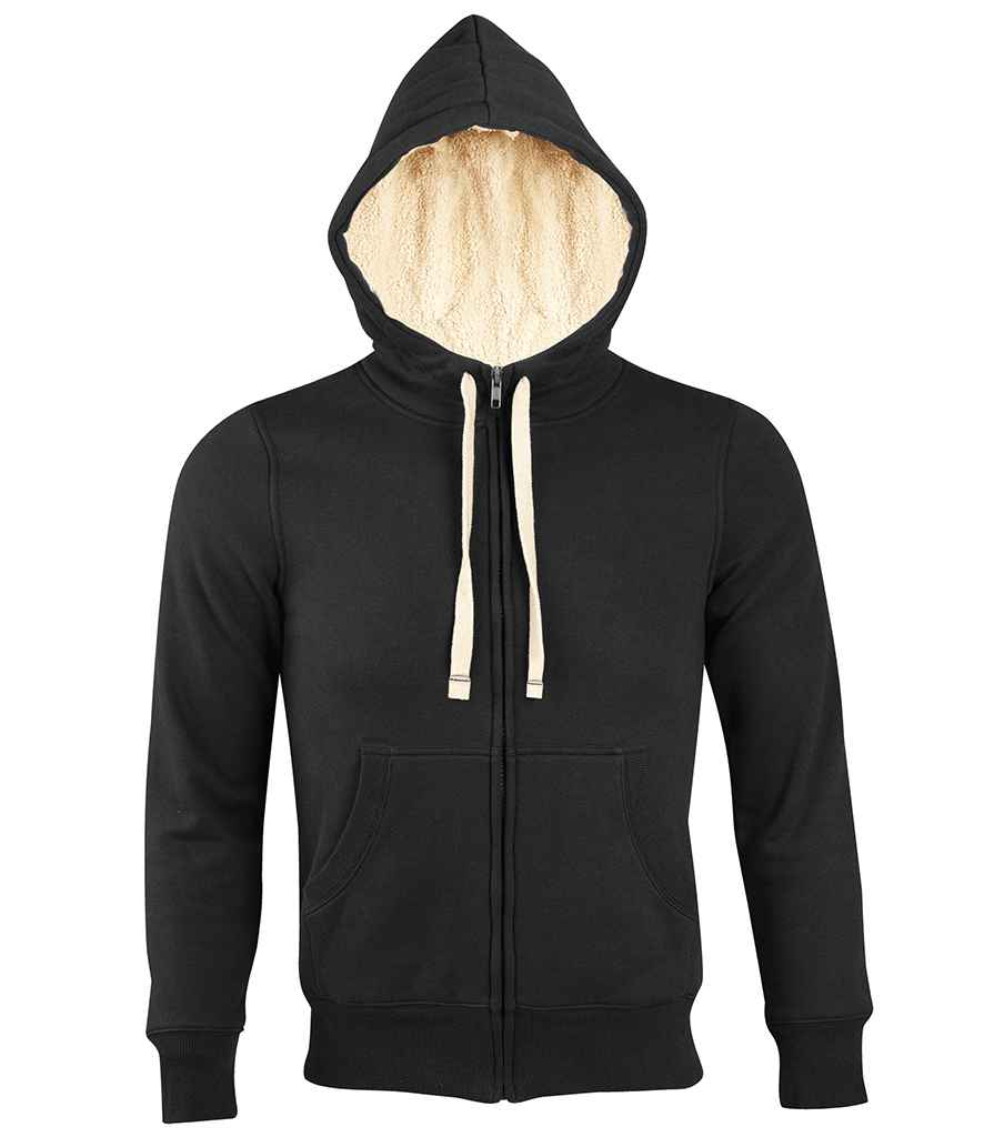 SOL'S Unisex Sherpa Hooded Jacket | Black