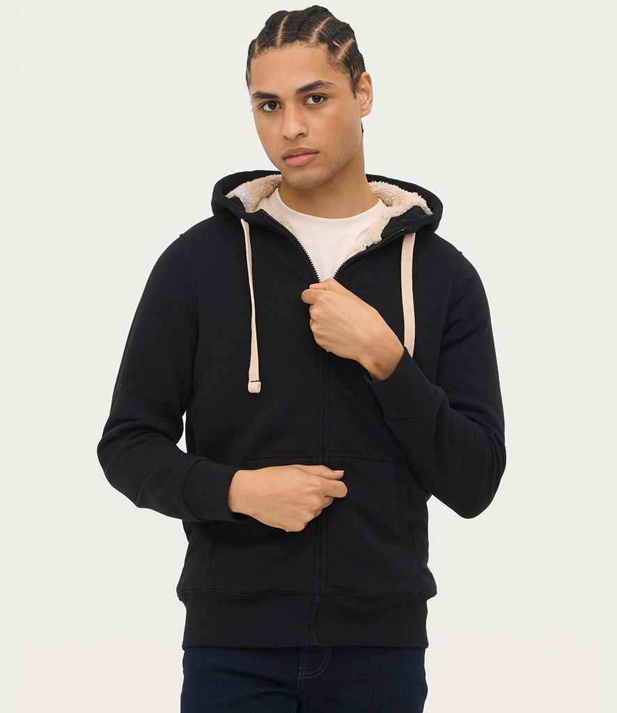 SOL'S Unisex Sherpa Hooded Jacket | Black