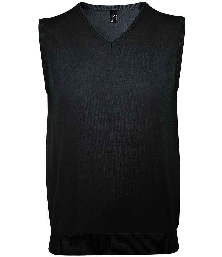 SOL'S Unisex Gentlemen Sleeveless Cotton Acrylic V Neck Sweater | Black