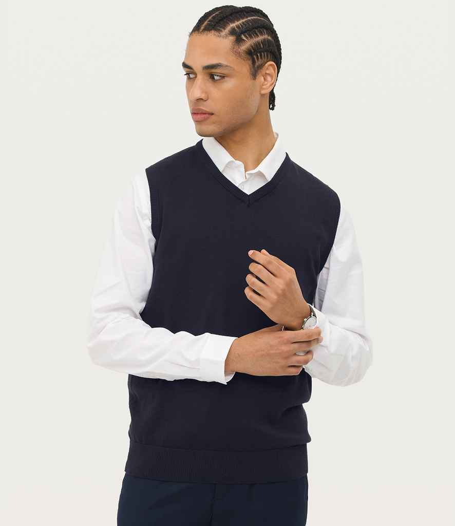 SOL'S Unisex Gentlemen Sleeveless Cotton Acrylic V Neck Sweater | Navy