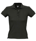 SOL'S Ladies People Cotton Piqué Polo Shirt | Black