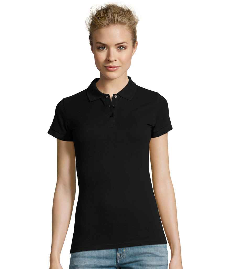 SOL'S Ladies Perfect Cotton Piqué Polo Shirt | Black