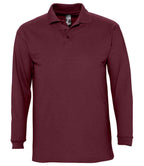 SOL'S Winter II Long Sleeve Cotton Piqué Polo Shirt | Burgundy