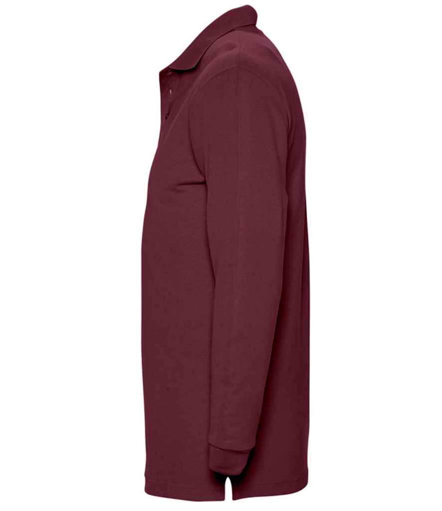 SOL'S Winter II Long Sleeve Cotton Piqué Polo Shirt | Burgundy