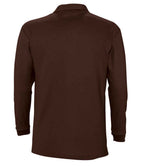 SOL'S Winter II Long Sleeve Cotton Piqué Polo Shirt | Chocolate