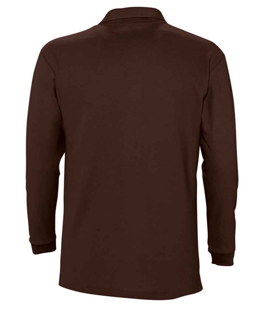 SOL'S Winter II Long Sleeve Cotton Piqué Polo Shirt | Chocolate