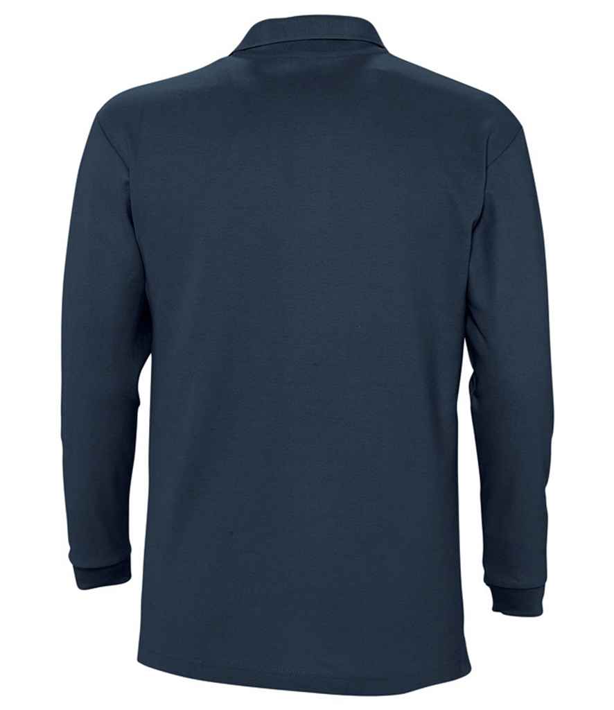 SOL'S Winter II Long Sleeve Cotton Piqué Polo Shirt | Navy