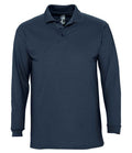 SOL'S Winter II Long Sleeve Cotton Piqué Polo Shirt | Navy