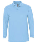SOL'S Winter II Long Sleeve Cotton Piqué Polo Shirt | Sky Blue