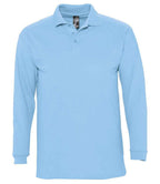 SOL'S Winter II Long Sleeve Cotton Piqué Polo Shirt | Sky Blue