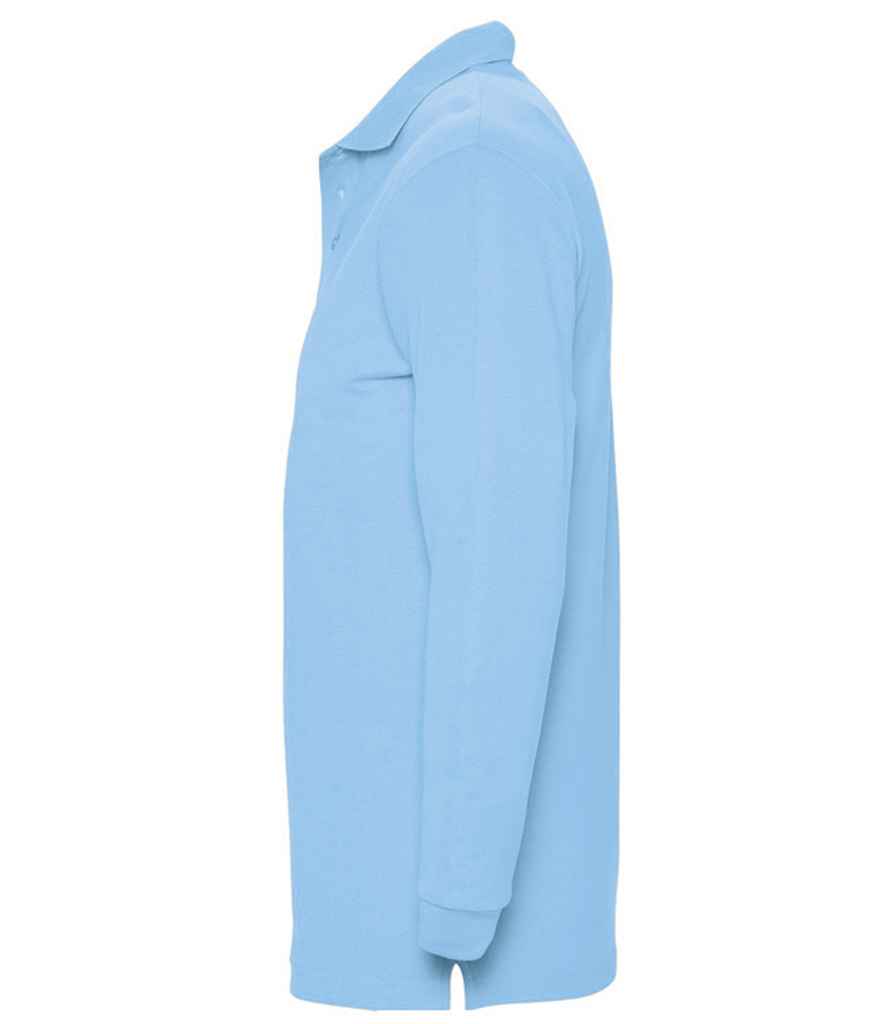 SOL'S Winter II Long Sleeve Cotton Piqué Polo Shirt | Sky Blue