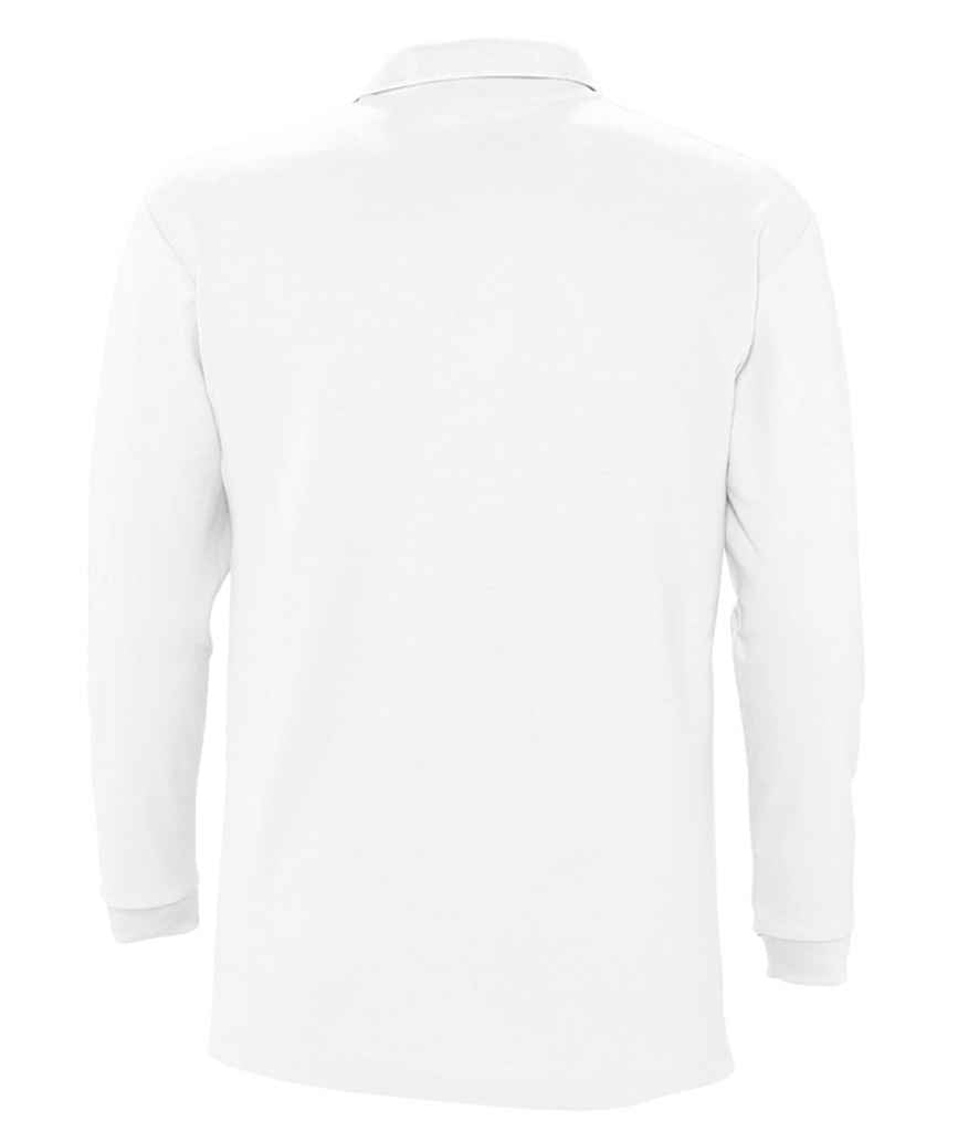SOL'S Winter II Long Sleeve Cotton Piqué Polo Shirt | White