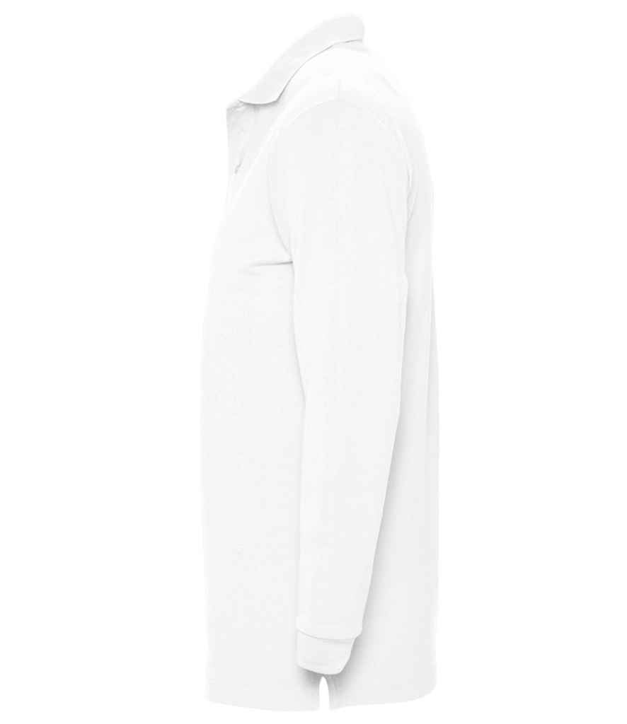 SOL'S Winter II Long Sleeve Cotton Piqué Polo Shirt | White
