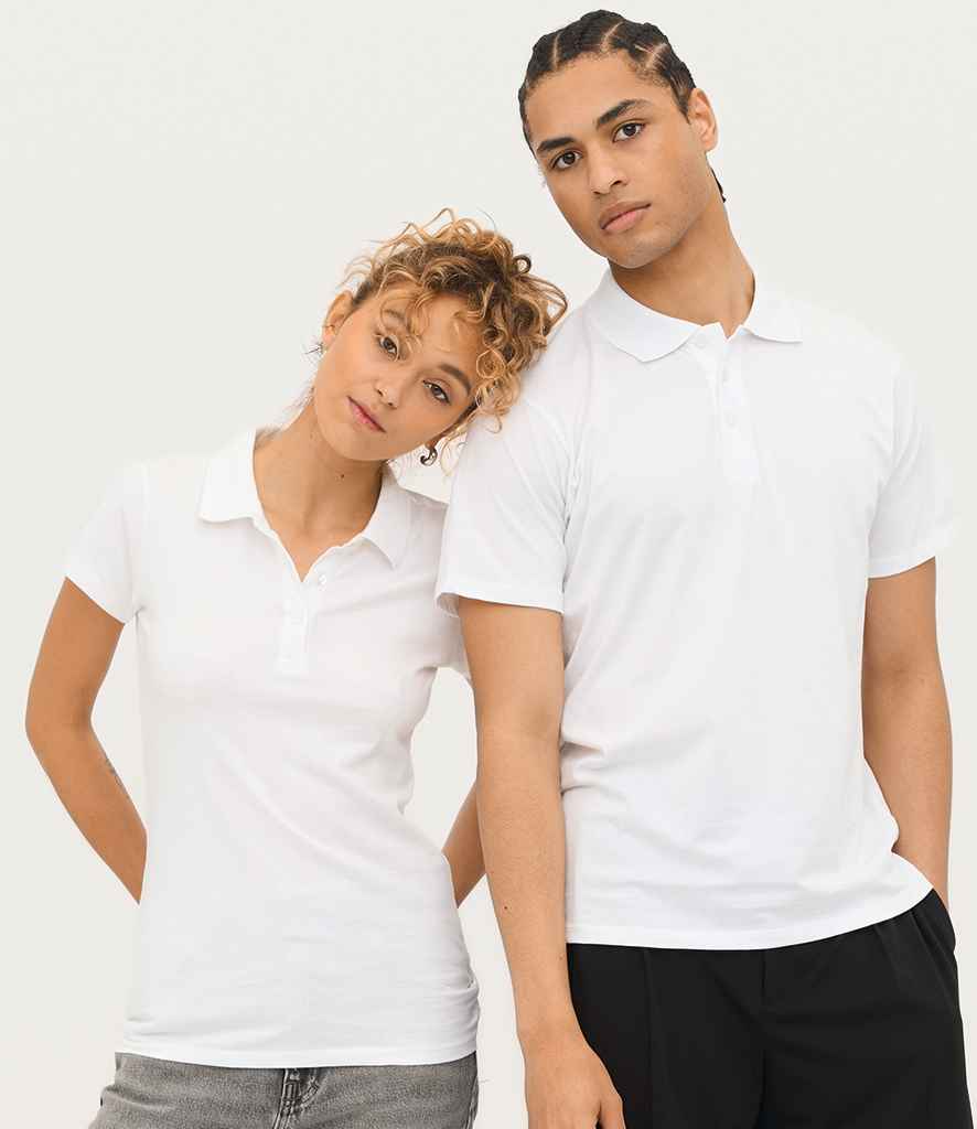 SOL'S Ladies Prescott Cotton Jersey Polo Shirt | White