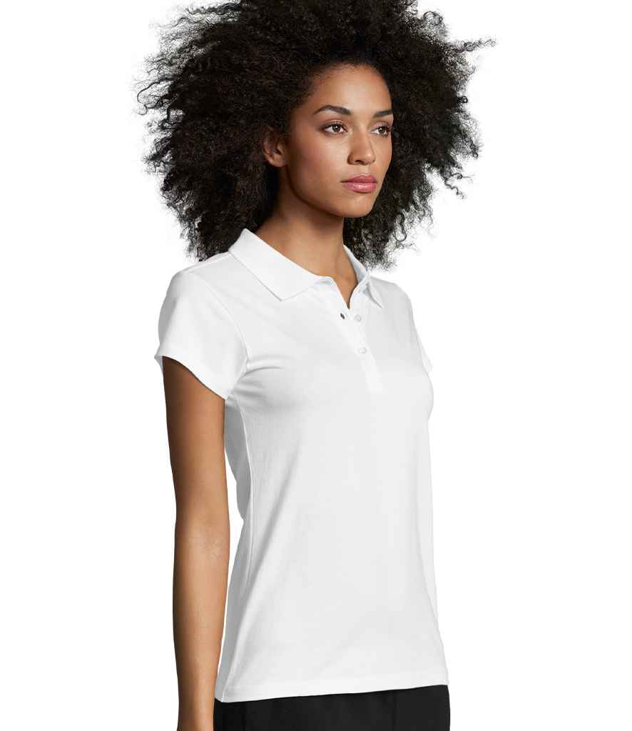 SOL'S Ladies Prescott Cotton Jersey Polo Shirt | White