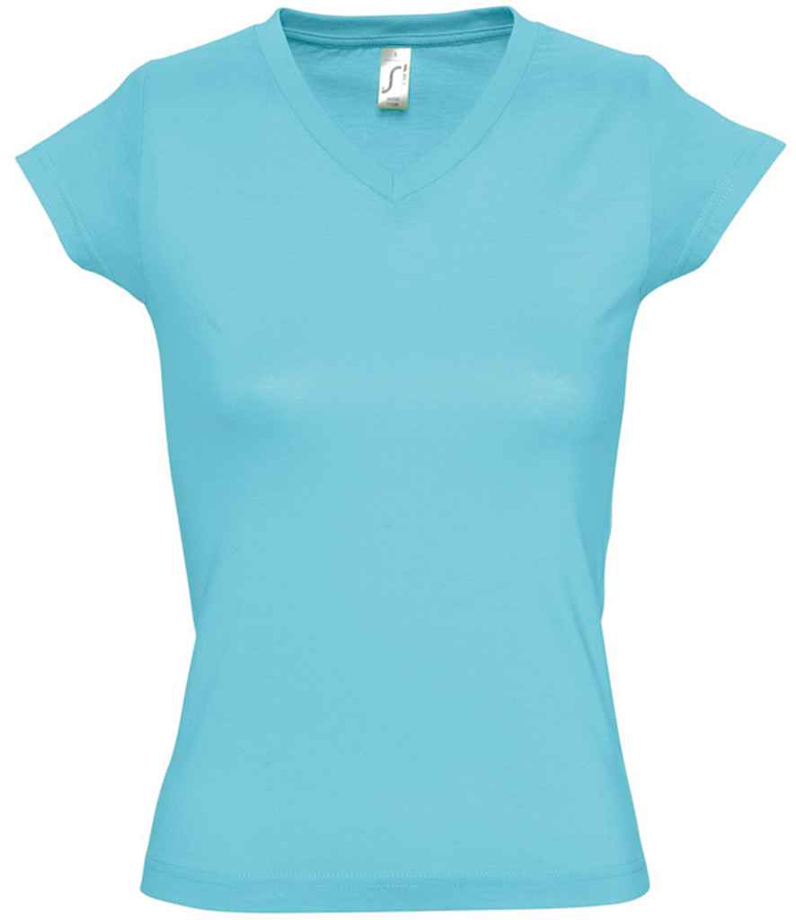 SOL'S Ladies Moon V Neck T-Shirt | Atoll Blue