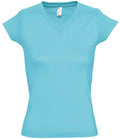 SOL'S Ladies Moon V Neck T-Shirt | Atoll Blue