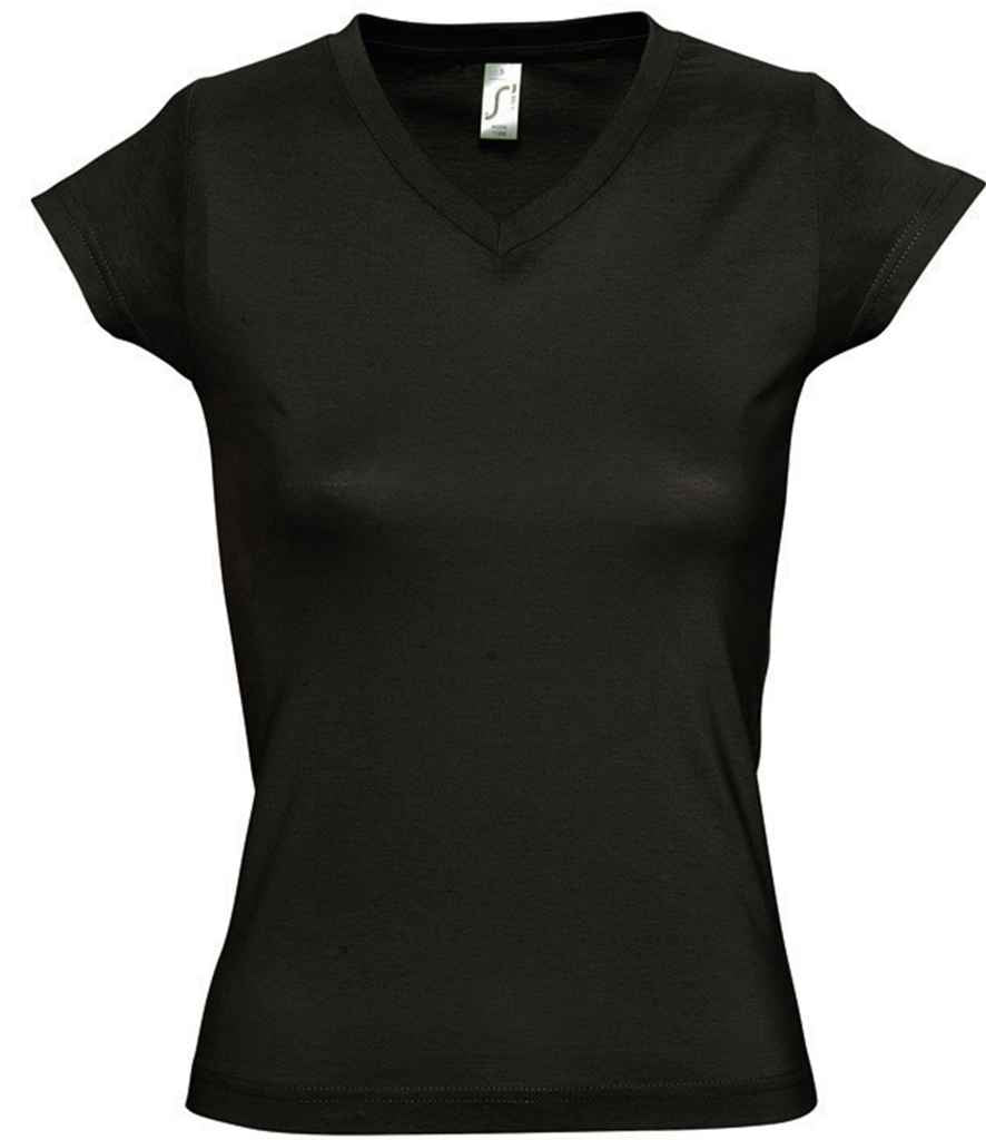 SOL'S Ladies Moon V Neck T-Shirt | Deep Black
