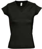 SOL'S Ladies Moon V Neck T-Shirt | Deep Black