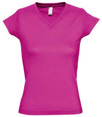 SOL'S Ladies Moon V Neck T-Shirt | Fuchsia