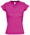 SOL'S Ladies Moon V Neck T-Shirt | Fuchsia
