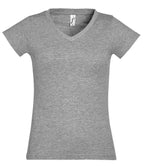 SOL'S Ladies Moon V Neck T-Shirt | Grey Marl