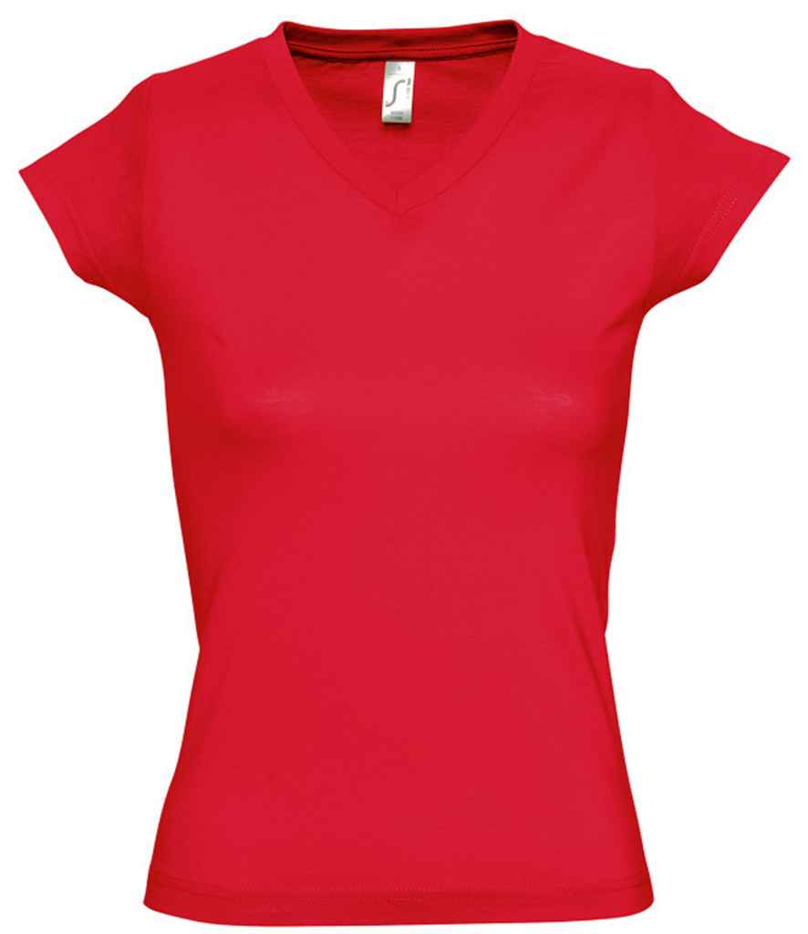 SOL'S Ladies Moon V Neck T-Shirt | Red
