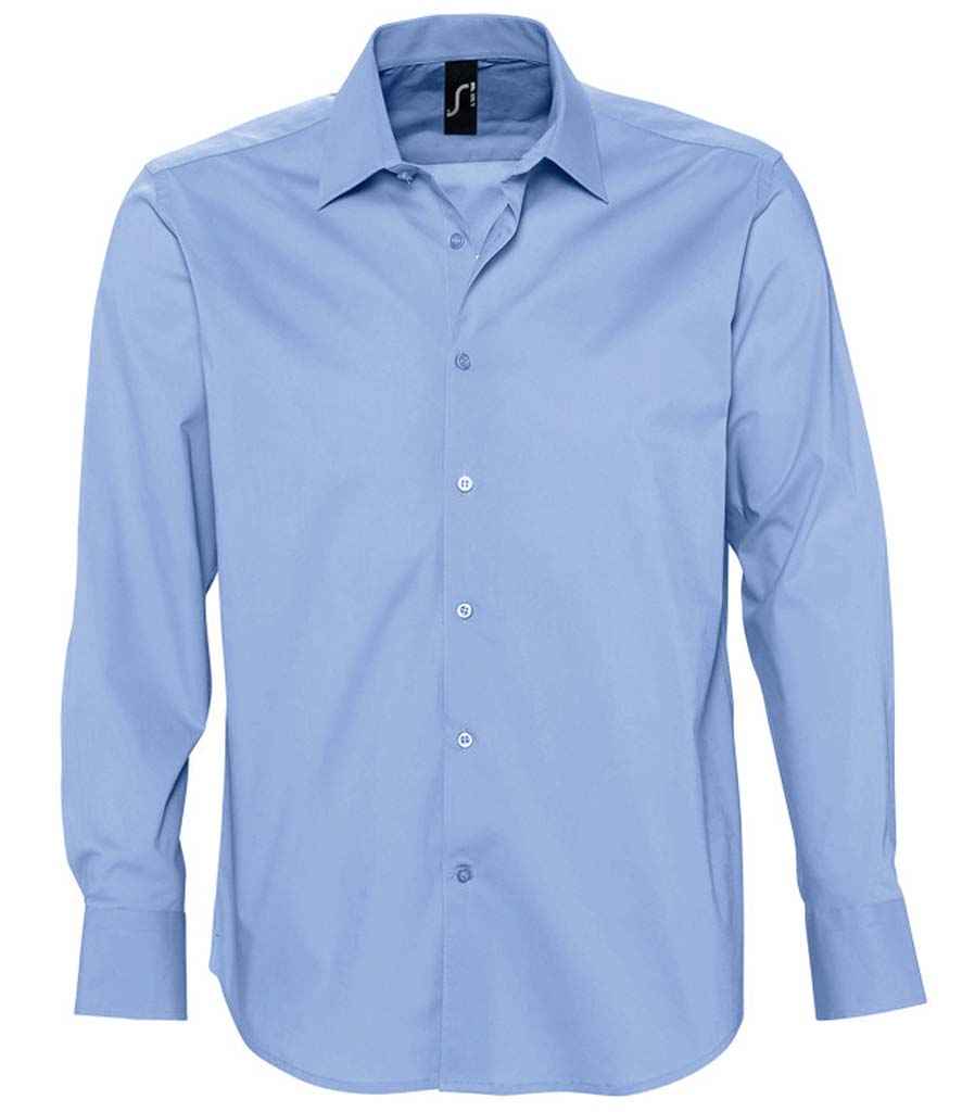 SOL'S Brighton Long Sleeve Fitted Shirt | Bright Sky