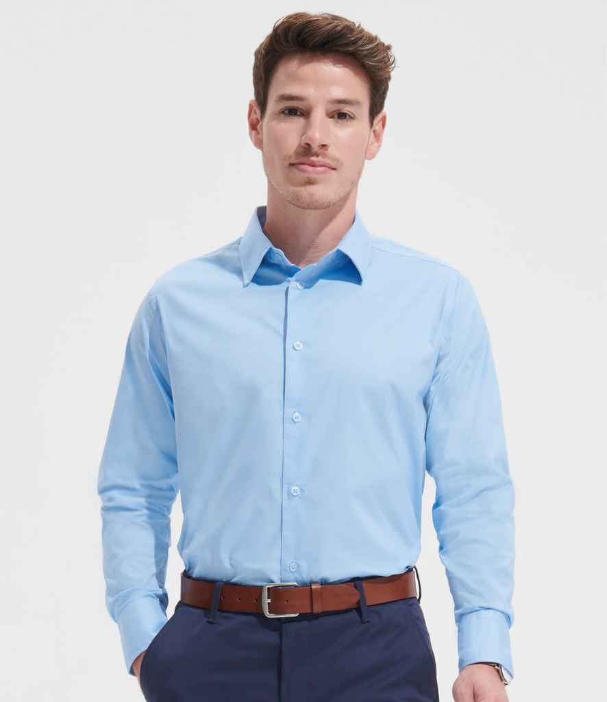 SOL'S Brighton Long Sleeve Fitted Shirt | Bright Sky