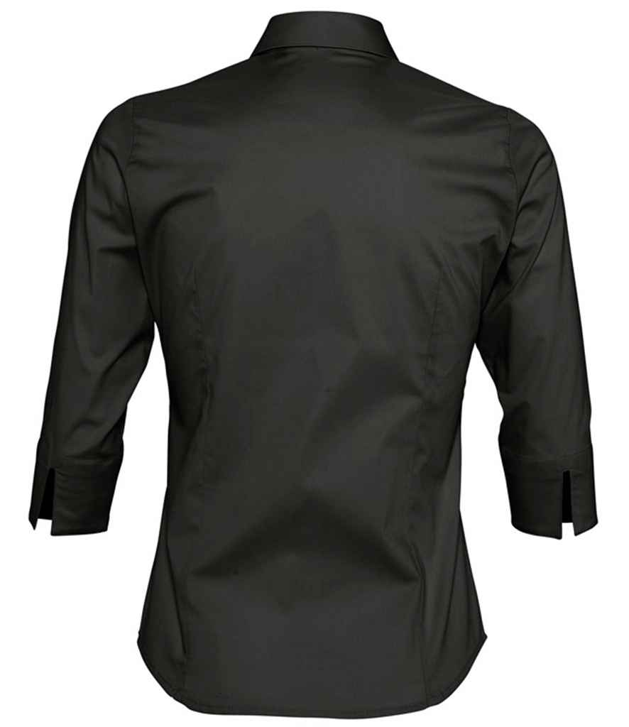 SOL'S Ladies Effect 3/4 Sleeve Fitted Shirt | Black