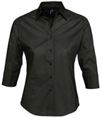 SOL'S Ladies Effect 3/4 Sleeve Fitted Shirt | Black