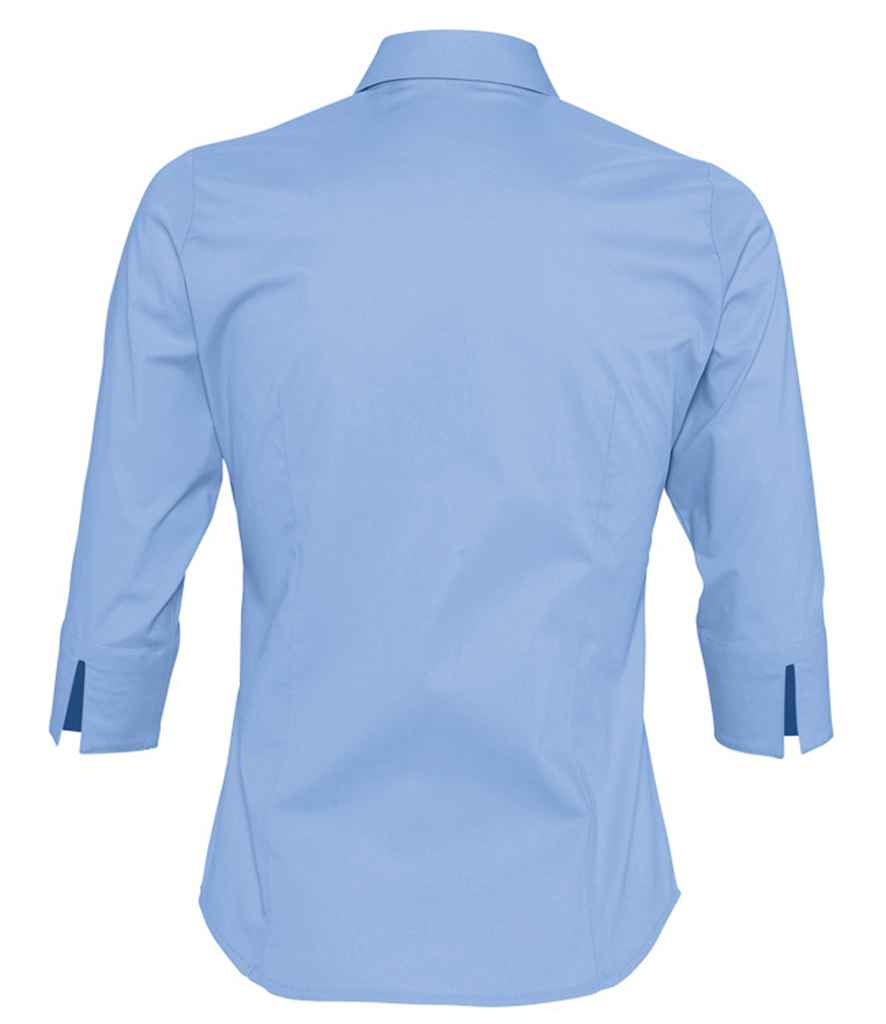 SOL'S Ladies Effect 3/4 Sleeve Fitted Shirt | Bright Sky