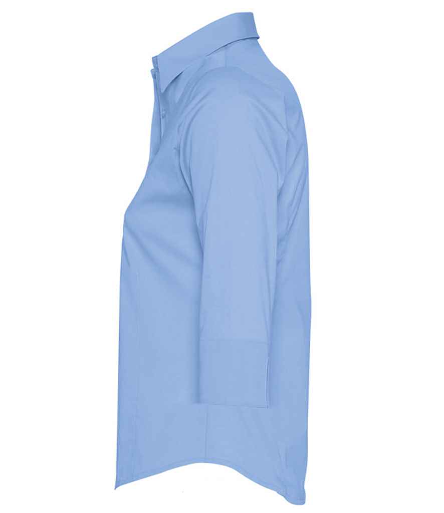 SOL'S Ladies Effect 3/4 Sleeve Fitted Shirt | Bright Sky