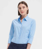 SOL'S Ladies Effect 3/4 Sleeve Fitted Shirt | Bright Sky