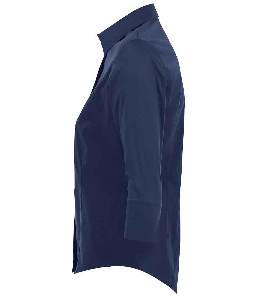 SOL'S Ladies Effect 3/4 Sleeve Fitted Shirt | Dark Blue
